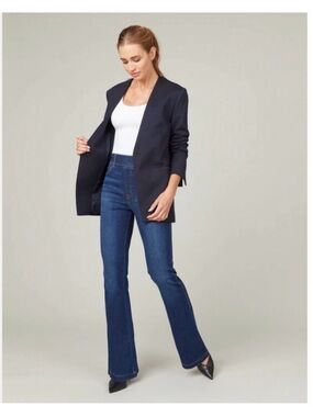 SPANX Perfect Oversized Collarless Blazer Navy Pinstripe NWT Medium